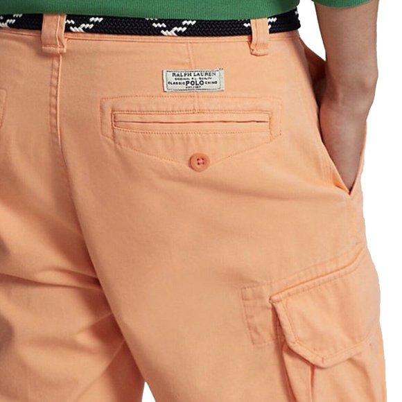 NEW Ralph Lauren Gellar Fatigue Cargo Shorts! 32 Light Orange RL Label in Back - Picture 3 of 3